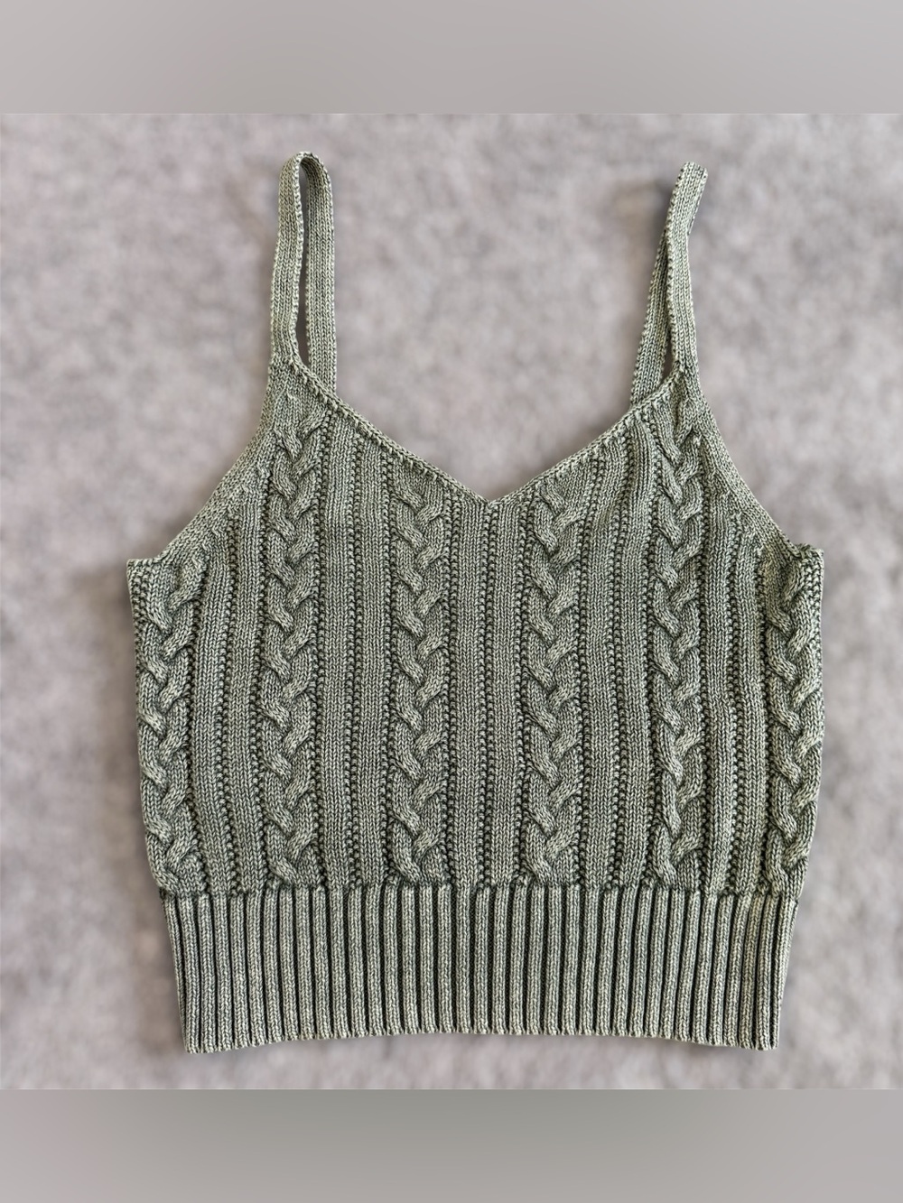 American Eagle Boho Cable Knit Cami Tank Top Size Small Thick